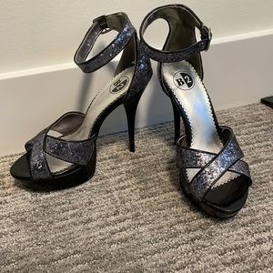 B2 glitter platform sandals